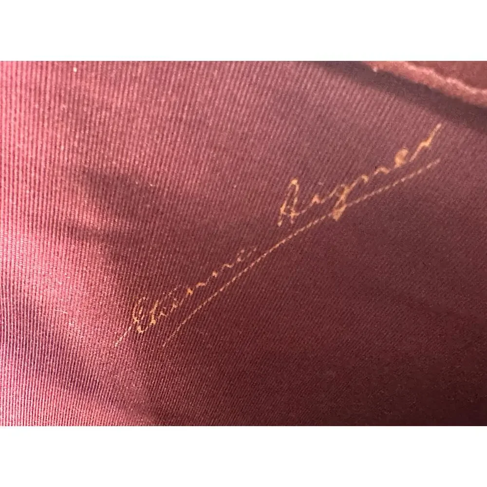 Vintage Etienne Aigner Burgundy Leather Envelope Clutch